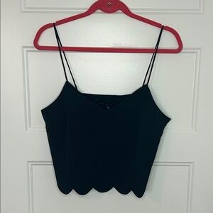 English Factory NWT Elegant Black Scalloped Cami Top
